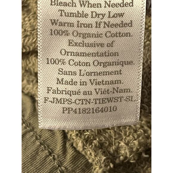 Everlane The French Terry Jumpsuit Romper •XXS•Drawstring Waist Scoop Neck Khaki - Picture 16 of 16